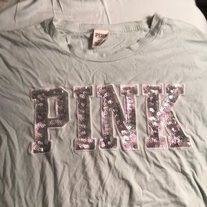 PINK Blue sequenced crop top